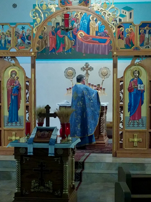 Dormition of the Mother of God, Phoenix, AZ (Priest at the altar)
