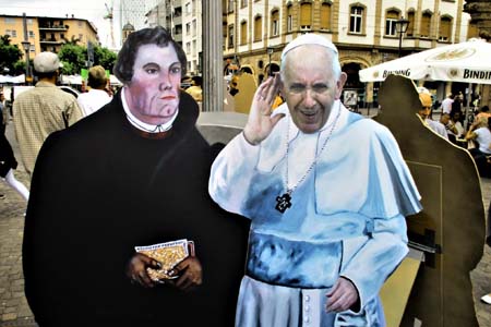 At One Table, Frankfurt (Pope with Luther)